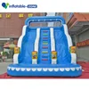 Sea beach slide Inflatable sea wave design slide, giant Inflatable blue slide with water pool