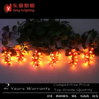 pathway patio holiday decorative led realistic grape cluster string