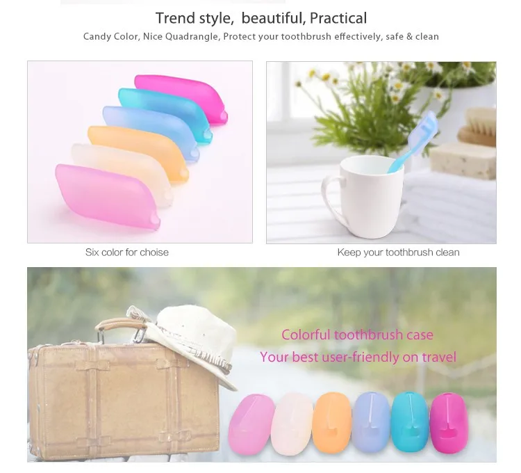 2020 New Ideas Travel Silicone Durable Toothbrush Case Toothbrush Cover Toothbrush Head Holder