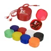 Customized Promotional Gift 1.2 m cables transparent plastic square earphone case holder in-ear MP3 phone earpiece