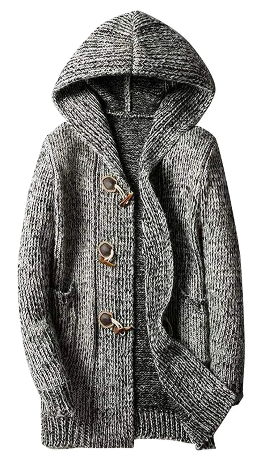men's knitted hooded jumper