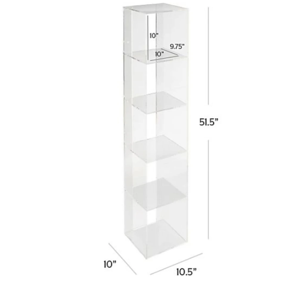 Transparent Seamless Acrylic Bookcase,Floating Acrylic Hanging Wall Mounted Book Shelf For Room