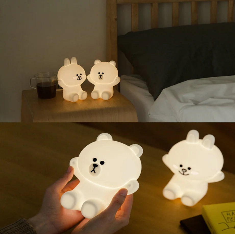animal Shape LED kids Animal Night Light Silicone Soft Cartoon Baby Nursery Lamp  Night Light