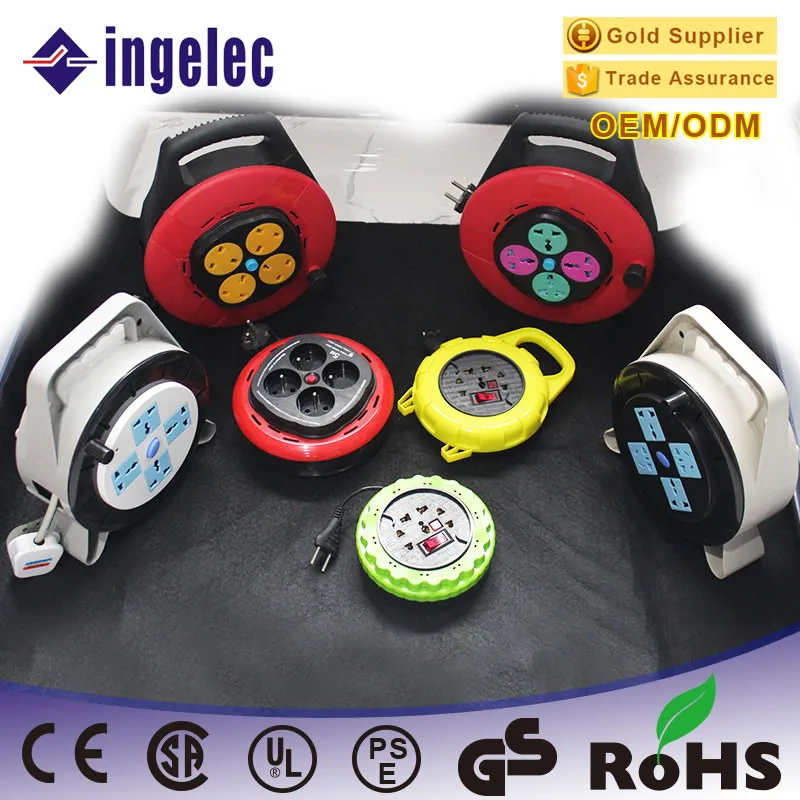 10m Wire Auto Rollup Power Cord Industrial Uk Plug Extension Cable