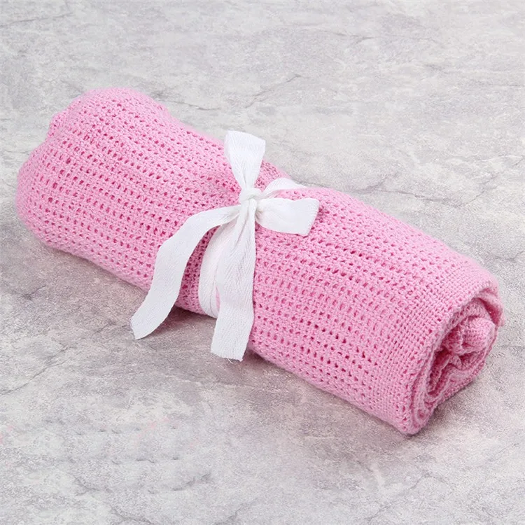 Haowei Antipilling Baby Blanket Soft Solid Color Swaddle Blanket