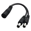 5.5mm x 2.1mm Y Splitter Cable 1 Female to 2 Male Splitter 2 Way DC Power Cable for LED Strip - CCTV Camera - Car - Monitors