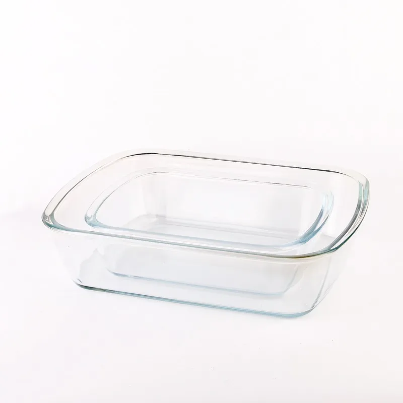 More Efficiency Square Pizza Glass Baking Bowl With Lid/ Oven Proof
