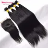 Cuticle aligned virgin straight hair wave natural brazilian Hair 3 bundles