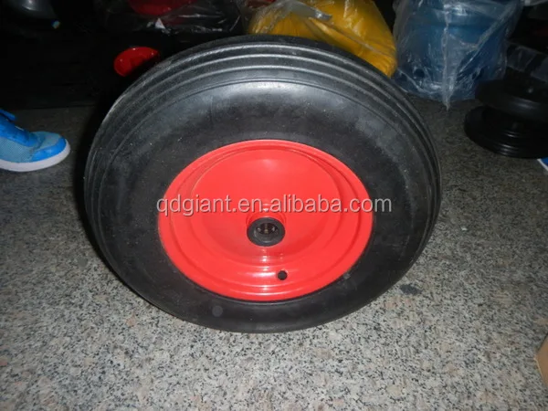 16 inch solid rubber wheel with metal rim