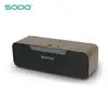 2018 SODO TWS Audio PC 2.1 Smart USB Wood Bass Stereo Mini Wireless Portable Bluetooth Speaker