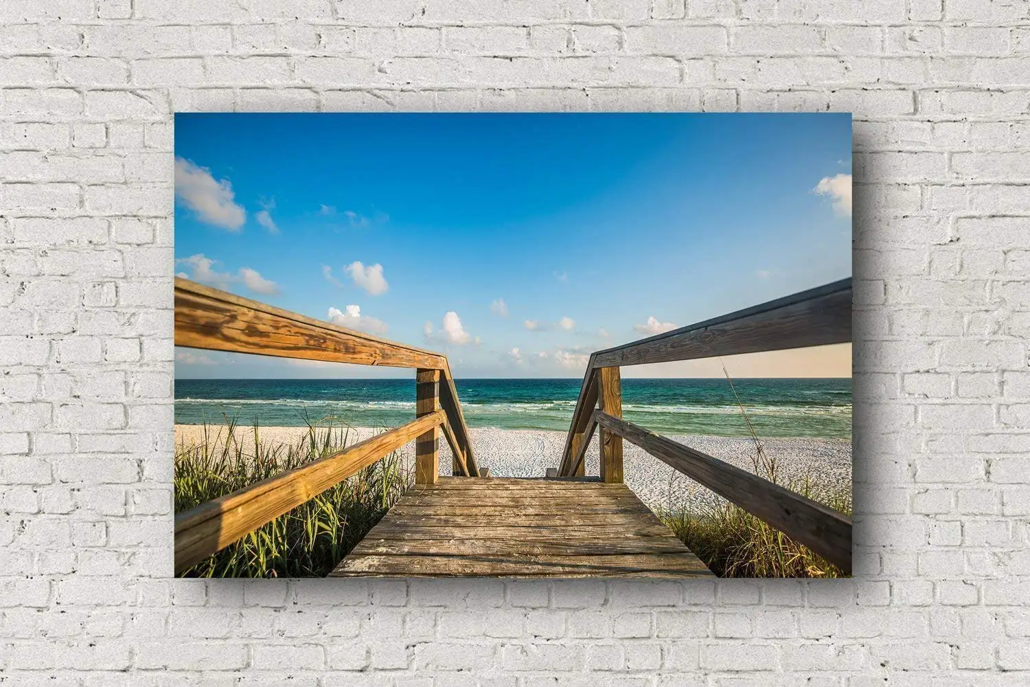 Beach Canvas Wall Art - Gallery Wrapped Canvas of Boardwalk Leading to Beach Near Destin Florida Beachhouse Home Decor 8x10 to 30x40