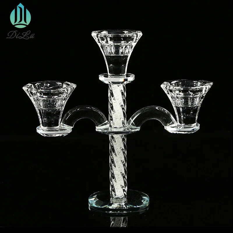 5 arms wedding centerpieces crystal cylinder candelabra