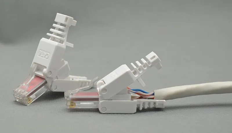 Connecteurs RJ45 CAT 6 Sans Outil - Lot De 4 - Compatible Câble AWG 23-26 - Contacts Dorés - Pour Réseau Ethernet Maison/bureau