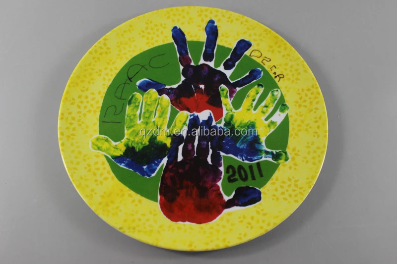 Halloween melamine dinner plate plam print
