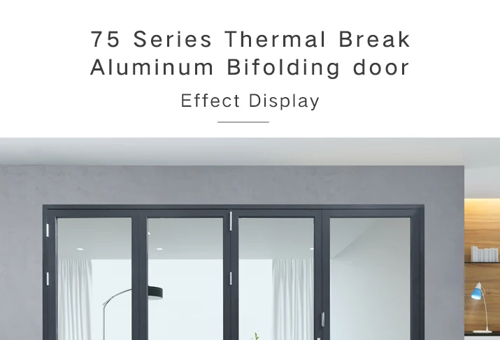 ROGENILAN 75# Accordion aluminum glass patio exterior 12 feet bifold doors / folding doors