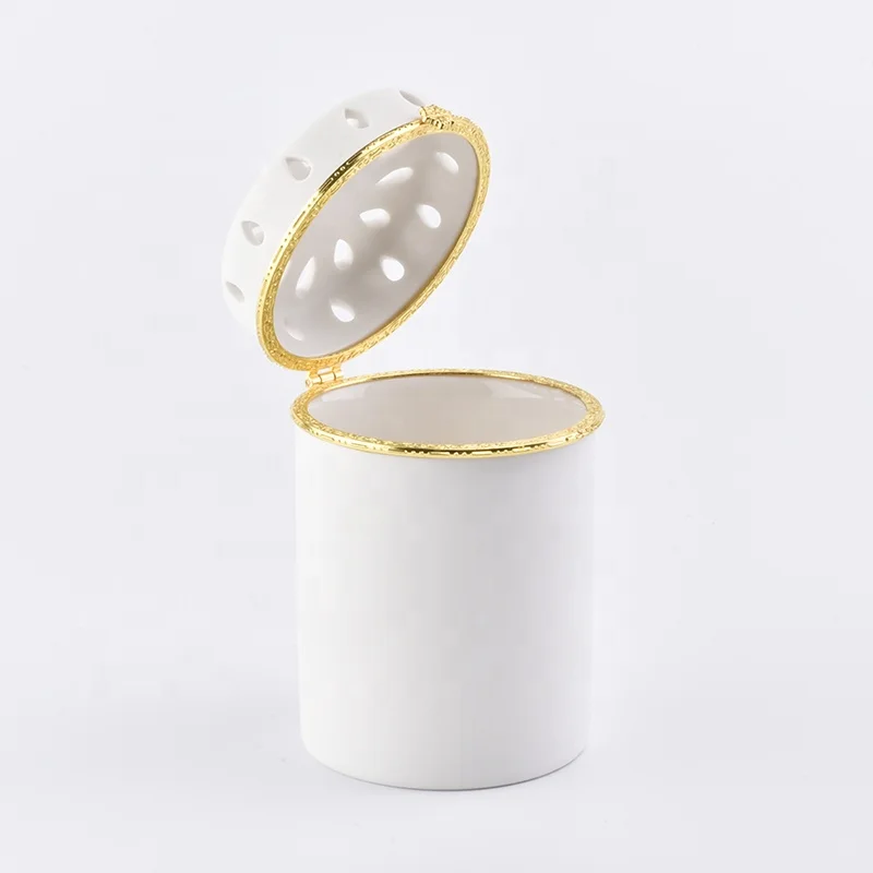 Unique ceramic votive candle jars candle holders with lid home decor in bulk