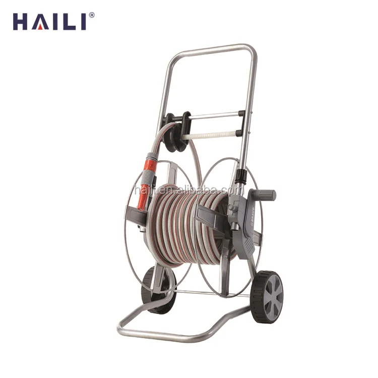 Utility 4 wheel garden hose reel cart for Gardens & Irrigation