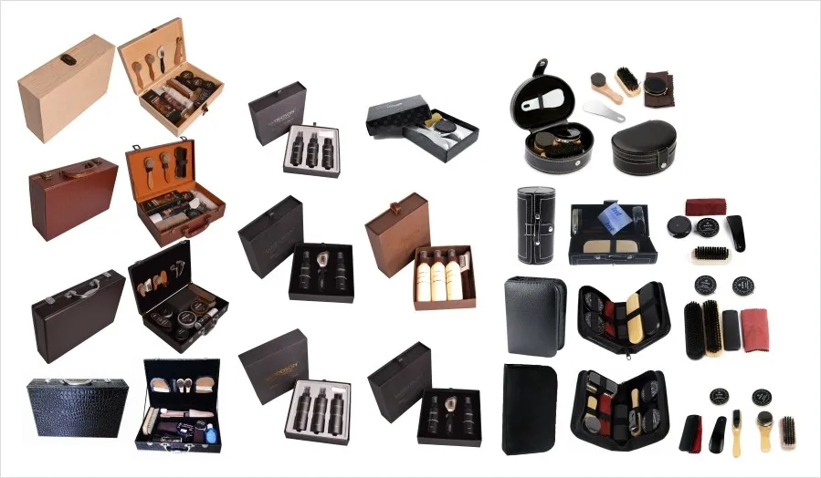 wooden high quanlity shoe care kit box