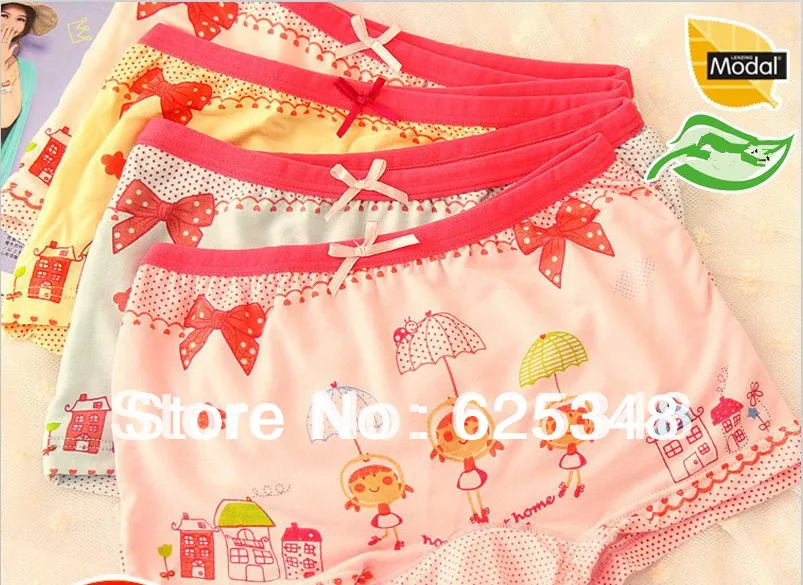 2014 New Cartoon printing girls boxer underwear girls briefs free shipping 12pcs pack children panties