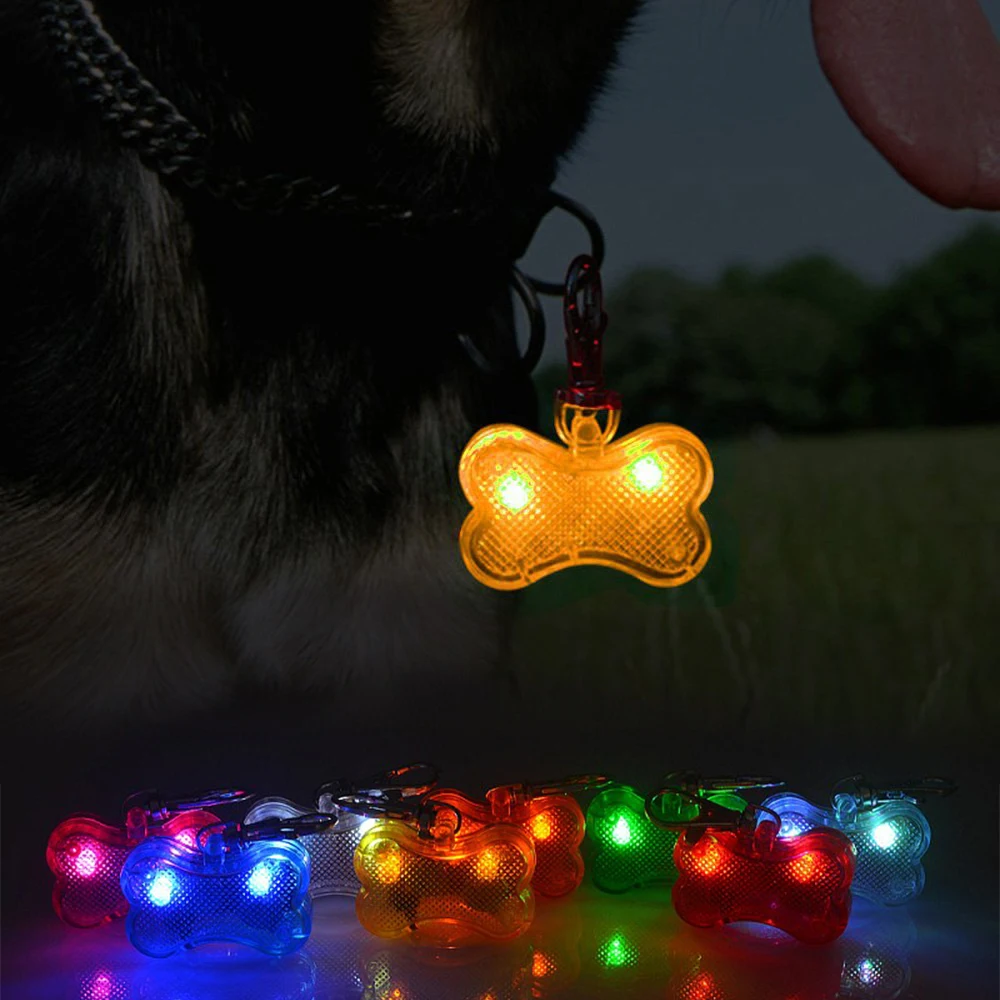 Hot Sale Led Light Pet Pendant Bone Shape Dog Tag Fashion Dog Tag Led