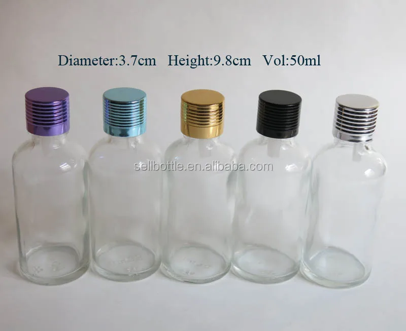 Colorful Screw Cap Good Quality 50ml Clear Glass Essential Oil Olive Oil Bottles Body Oil Empty Cosmetic Packaging 50cc Buy Empty Glass Oil Bottle 50ml Facial Oil Glass Bottle Essential Oil Glass Bottle