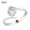 Nelson Jewellery Valentine New Product Fine Jewelry Fashion Bling Diamond Cluster Ring For Girlfriend