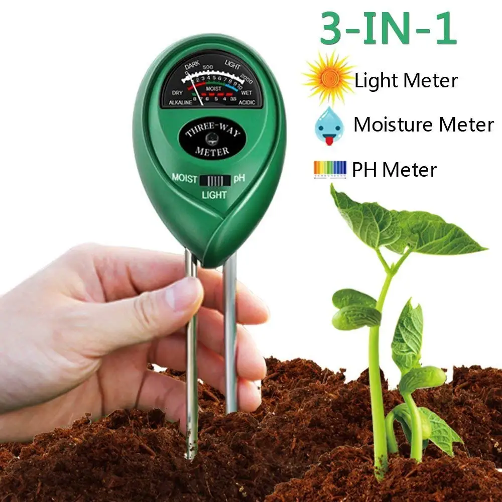 Durable Soil Tester Moisture PH And Light Probe Meter Garden Plant Acidity Kit Multi-functional Soil Tester 