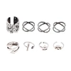Fashion Punk Ancient silver Rings Set Jewelry Wholesale