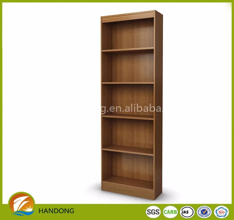 Large Tall Narrow 5 Shelf Dark Wood Vertical Corner Bookshelf Buy