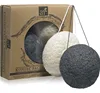 Private Label Organic Face Cleaning Sponge 100% Natural Half Ball Activated Charcoal Konjac Sponge