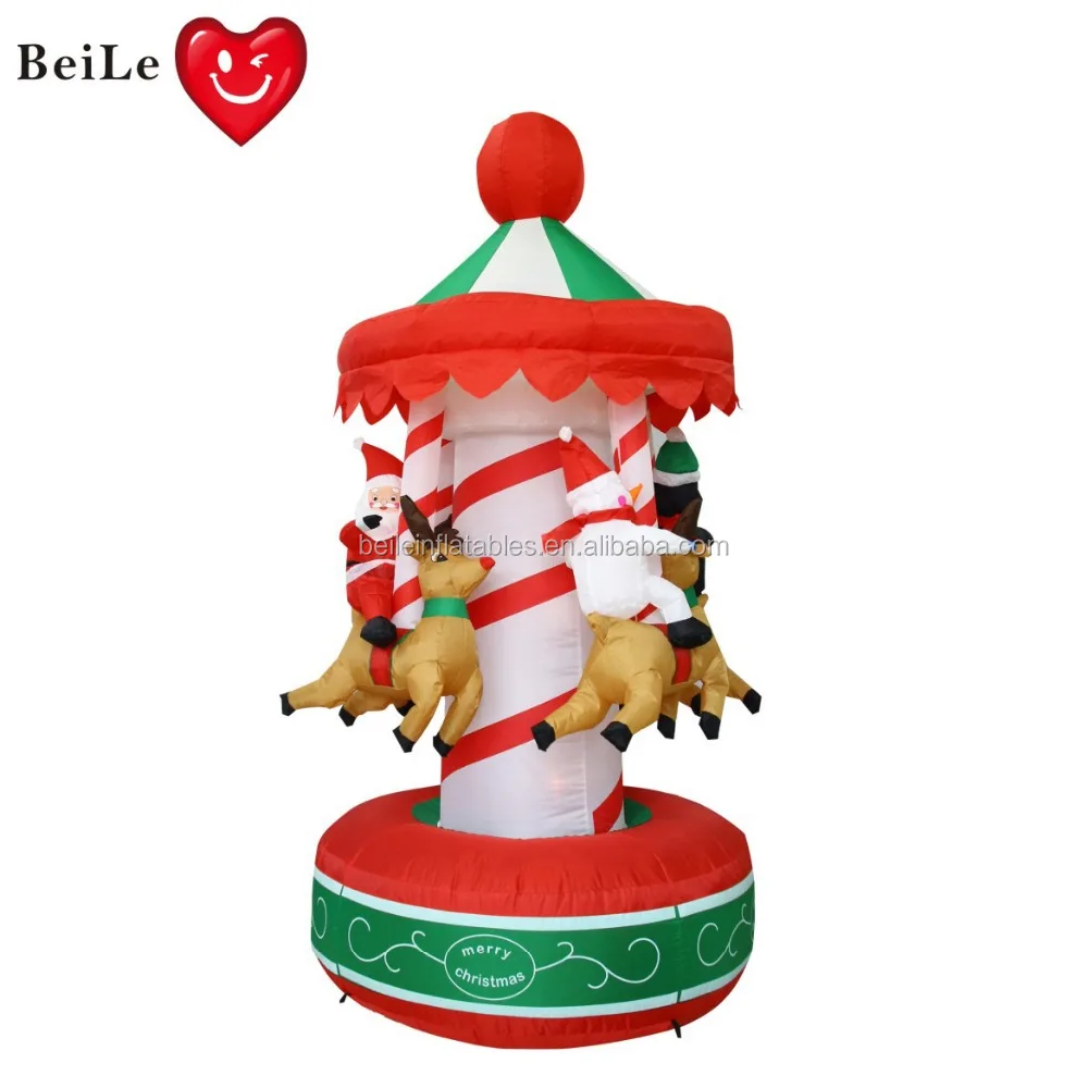 High Quality Outdoor Inflatable Christmas Carousel Decoration