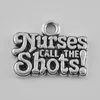 simple and stylish lead free antique silver plated engraved message nurses call the shoots charms jewelry on hot selling