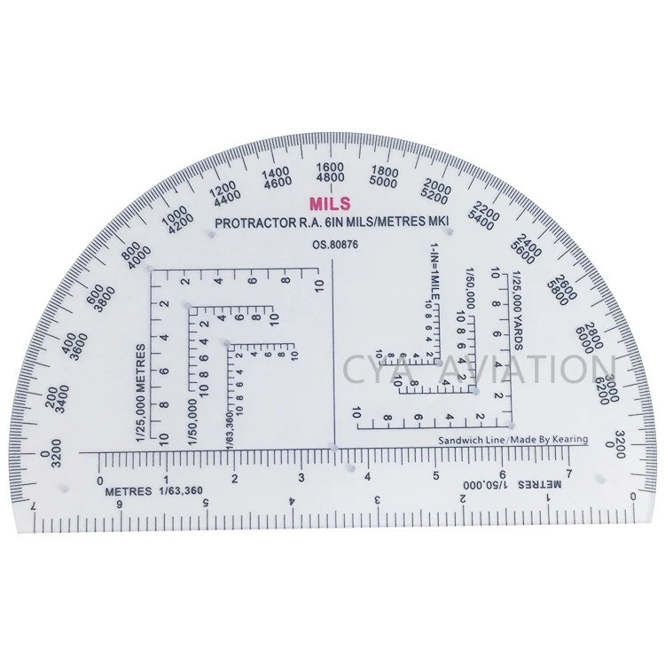 military triangle scale protractor