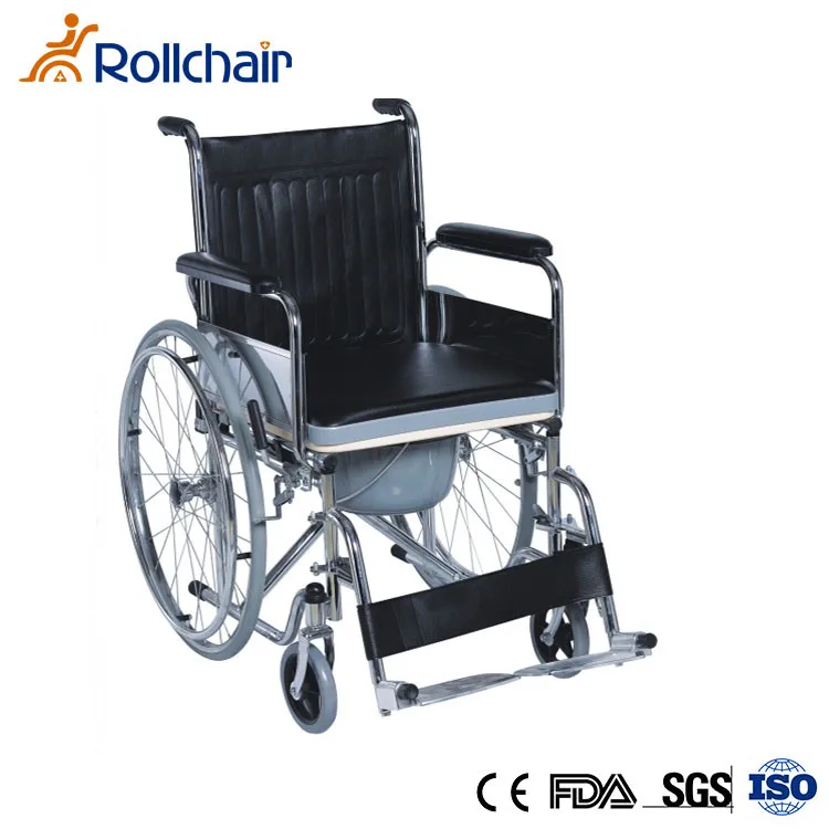 folding commode wheelchair