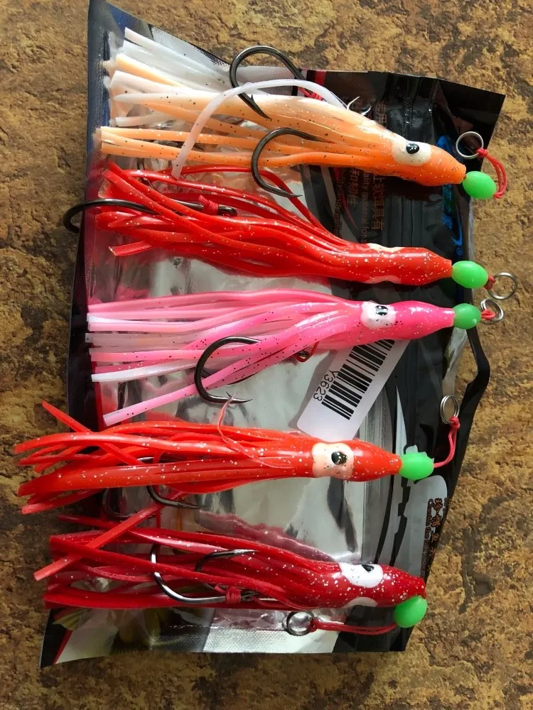 Youme 5pcs/lot Soft Octopus Fishing Lures 13cm Trolling Squid Skirts