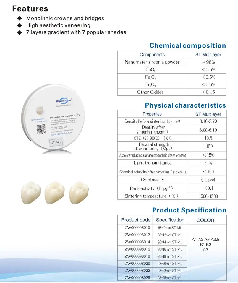 Dental Zirconia Disk 3D/4D Multilayer And Preshaded, View Dental ...