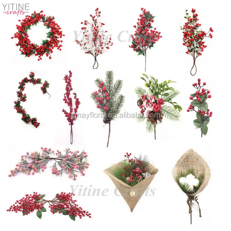 26" Christmas Decorative Artificial Red Berry Spray Buy Christmas Red