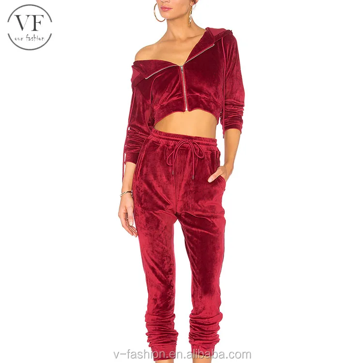 red velour tracksuit