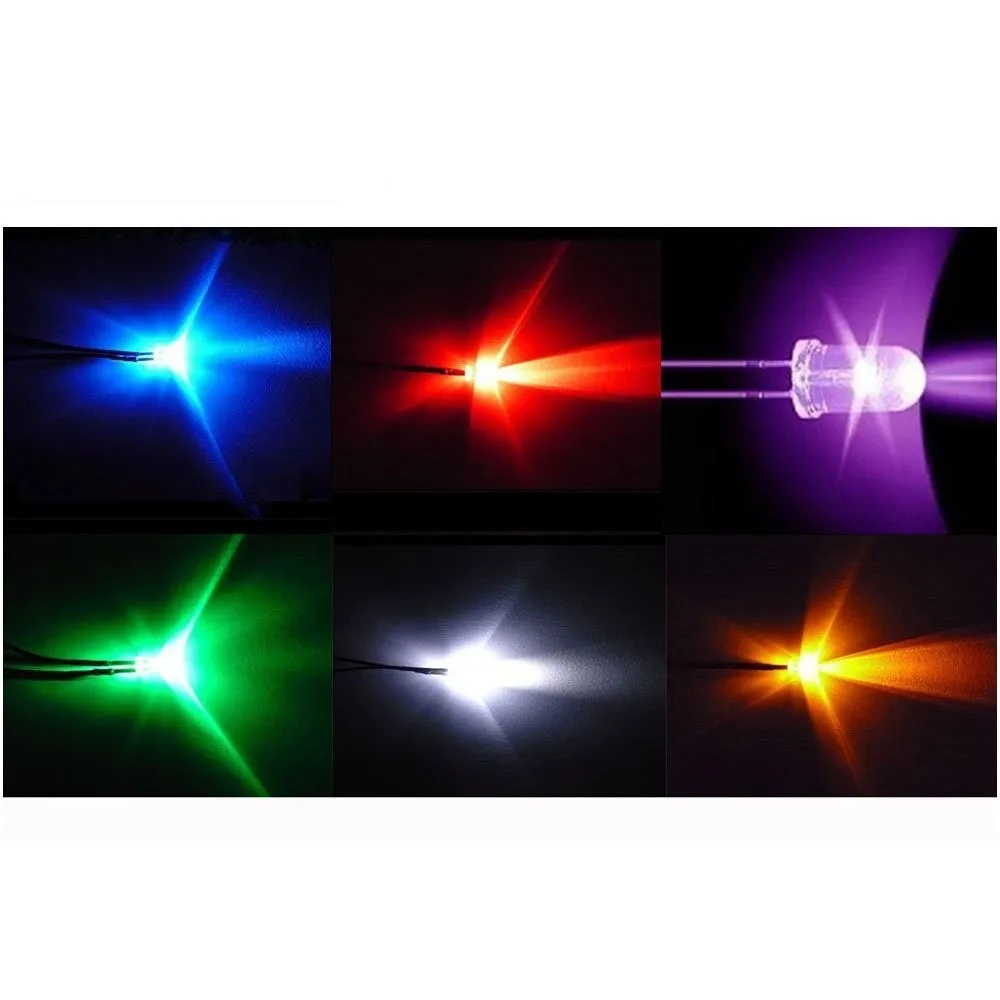 LED Light Bulb Super Bright Pre Wired Lamp Emitting Diode For DIY Lighting 20cm 5mm Red Blue Green White Yellow DC12V 20mA