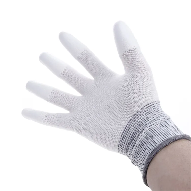 Esd Polyester Pu Fingertips Coated Electrical Hand Gloves Buy