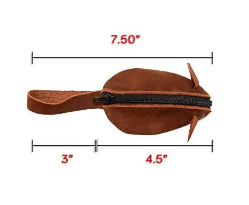 Peat Moss Hide & Drink Rustic Leather Mouse Coin Purse Change Pouch Handmade Includes 101 year Warranty