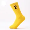 Custom Team Number Crew Socks Athletic Socks Yellow