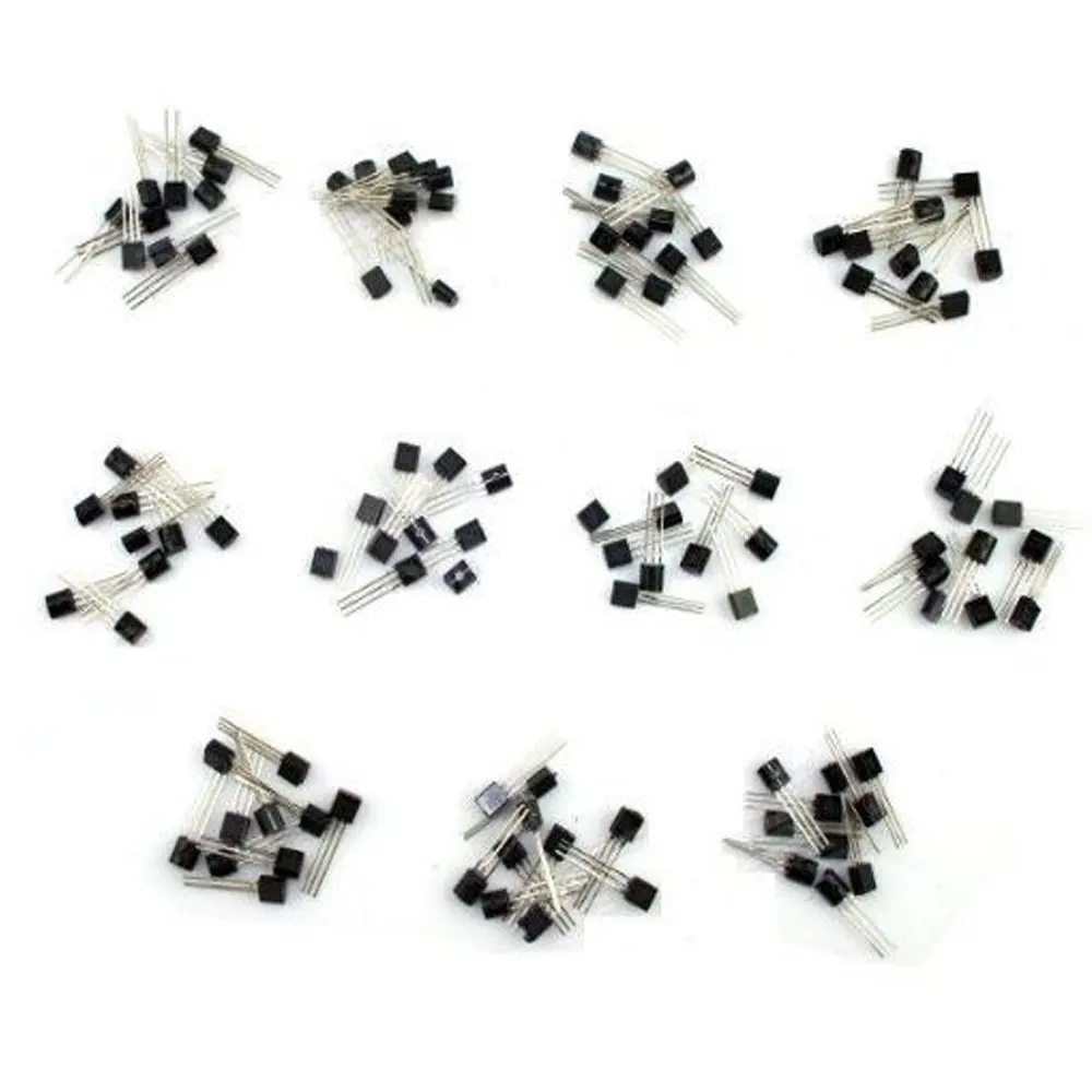 Solu 110pcs Transistor Triode Bag Small Power 11 kinds each 10 S8050 S8550 S9012 S9013 S9014 S9015 S9018 2N5551 2N5401 A1015 C1815// 110PCS Transistors Commonly Small Power Triode Bag 11 kinds each 10PCS