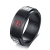 R-398 Black Dice Rotate Rings For Men, Fashion Stainless Steel Finger Ring Jewelry Women