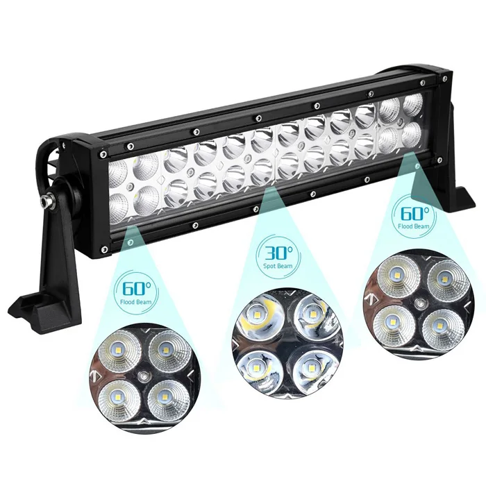 Wholesale 72w 7200lm 13.5inch Solar Powered Led Light Bars Auto Parts