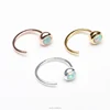 Sterling Silver Dainty Opal Hug Hoops Earring Gold Plated Open Earrings LYE0086