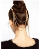 Fashion Lady Woman three layers tassel Hair Comb Cuff Pin Chic Gold Alloy Chain HairBand Wedding Prom HeadPiece Jewelry