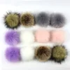 12cm wholesale a dozen group Factory faux Hair fox fur pompom with elastic band