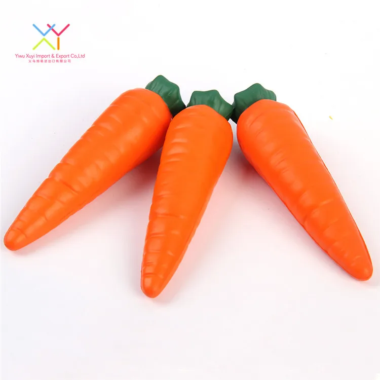 Wholesale personalized pu carrot shape custom vegetable stress ball