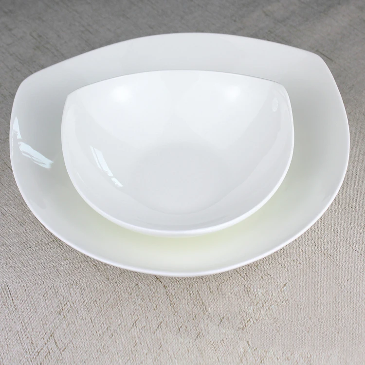 DONG white porcelain dinner plates pasta plates soup bowls compartments tray